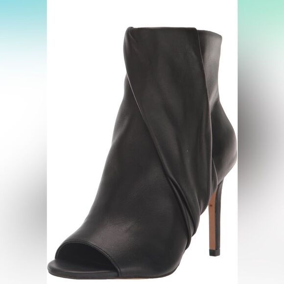 ♥️ Vince Camuto Black Peep-Toe Heeled Boots - Picture 6 of 16